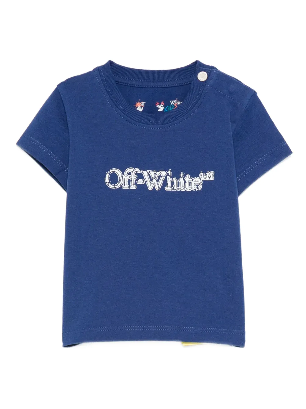 Off-white Babies' Logo-print T-shirt In Blue