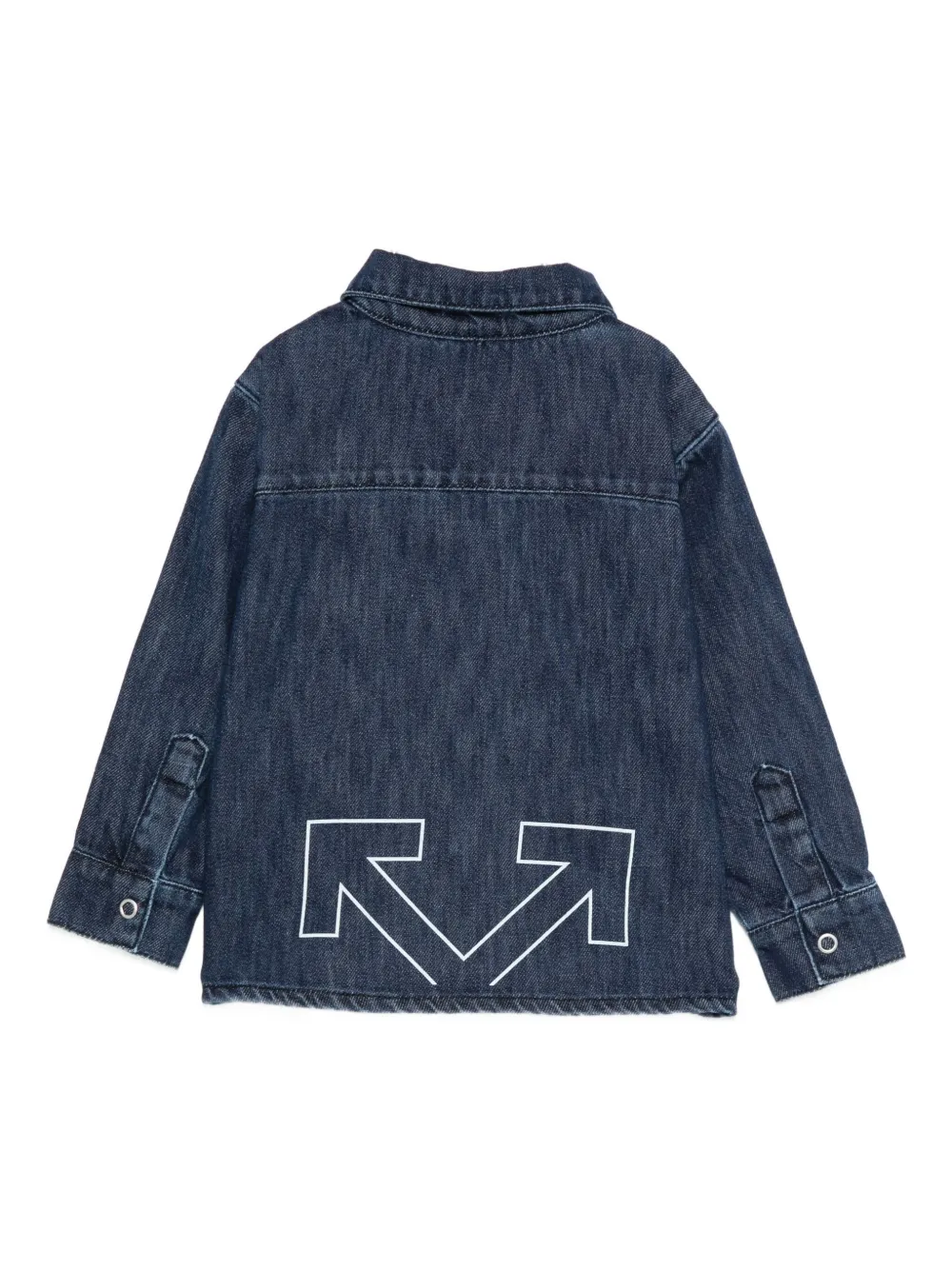 Off-white Logo-print Denim Shirt In Blue