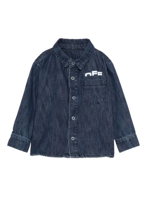 Off-White Kids Camisa jeans com logo