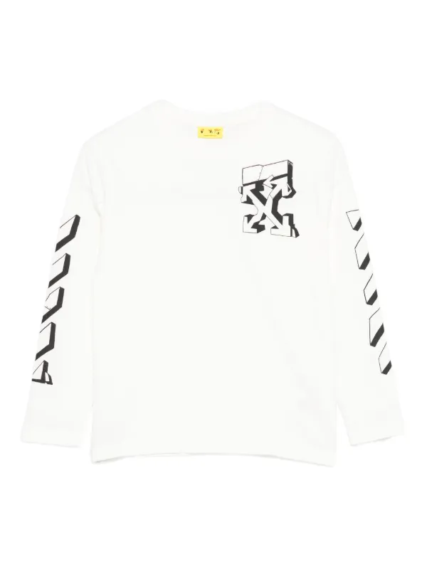 Off-White Kids logo-print long-sleeve T-shirt White FARFETCH TH