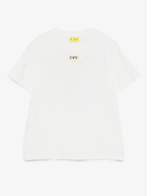 Off-White Kids playera manga corta con salpicaduras de pintura estampadas