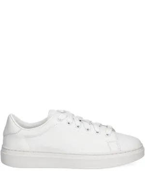 MSGM logo-detail Leather Sneakers | White | FARFETCH