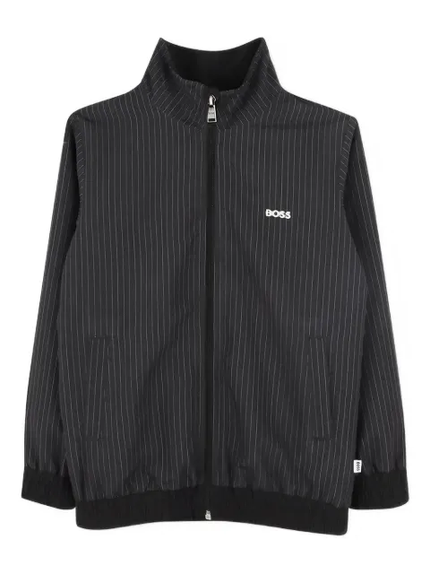 BOSS pinstriped zip-up jacket