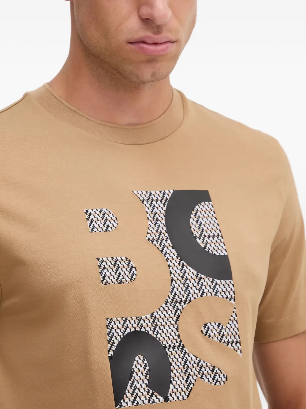 BOSS T-shirt met logoprint Beige