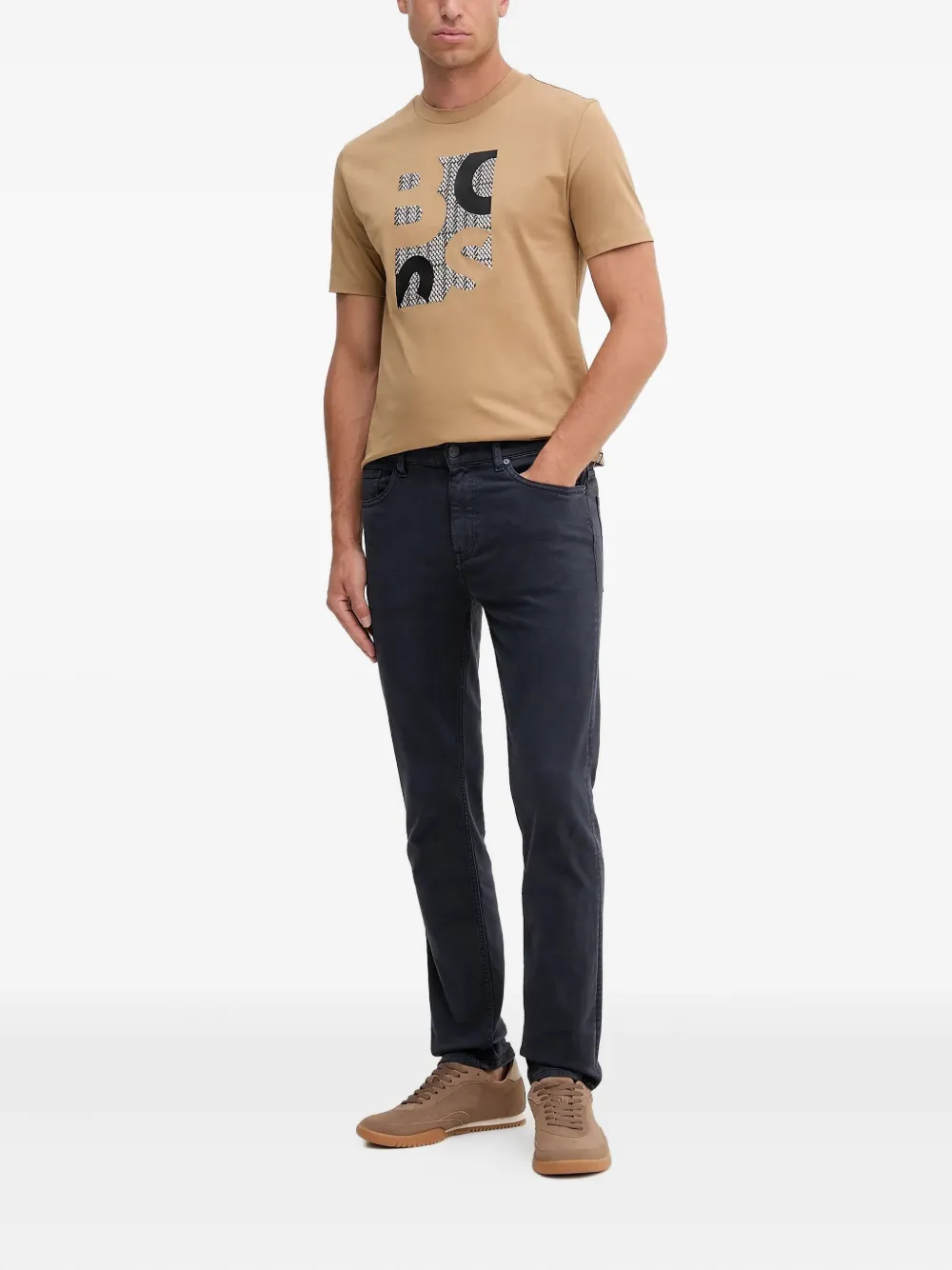 BOSS logo-print T-shirt - Beige