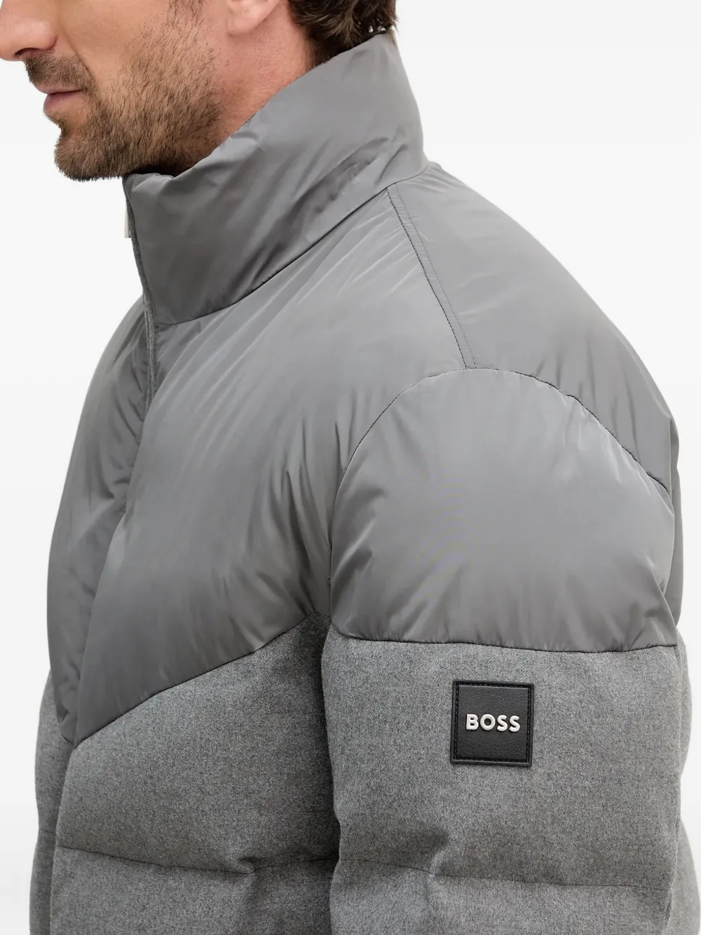 BOSS Clanello puffer jacket Grijs