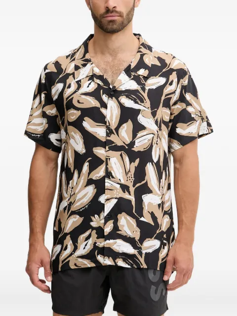 BOSS floral-print short-sleeve shirt