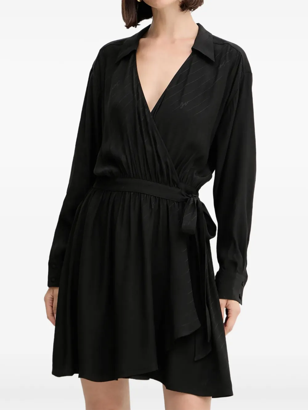 BOSS tie-waist mini dress - Nero