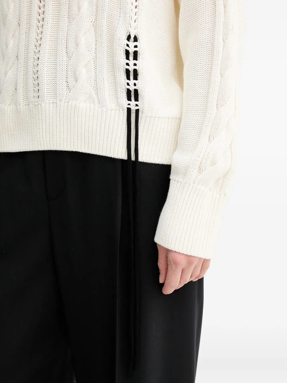 Hugo Boss Cable-knit Sweater In White