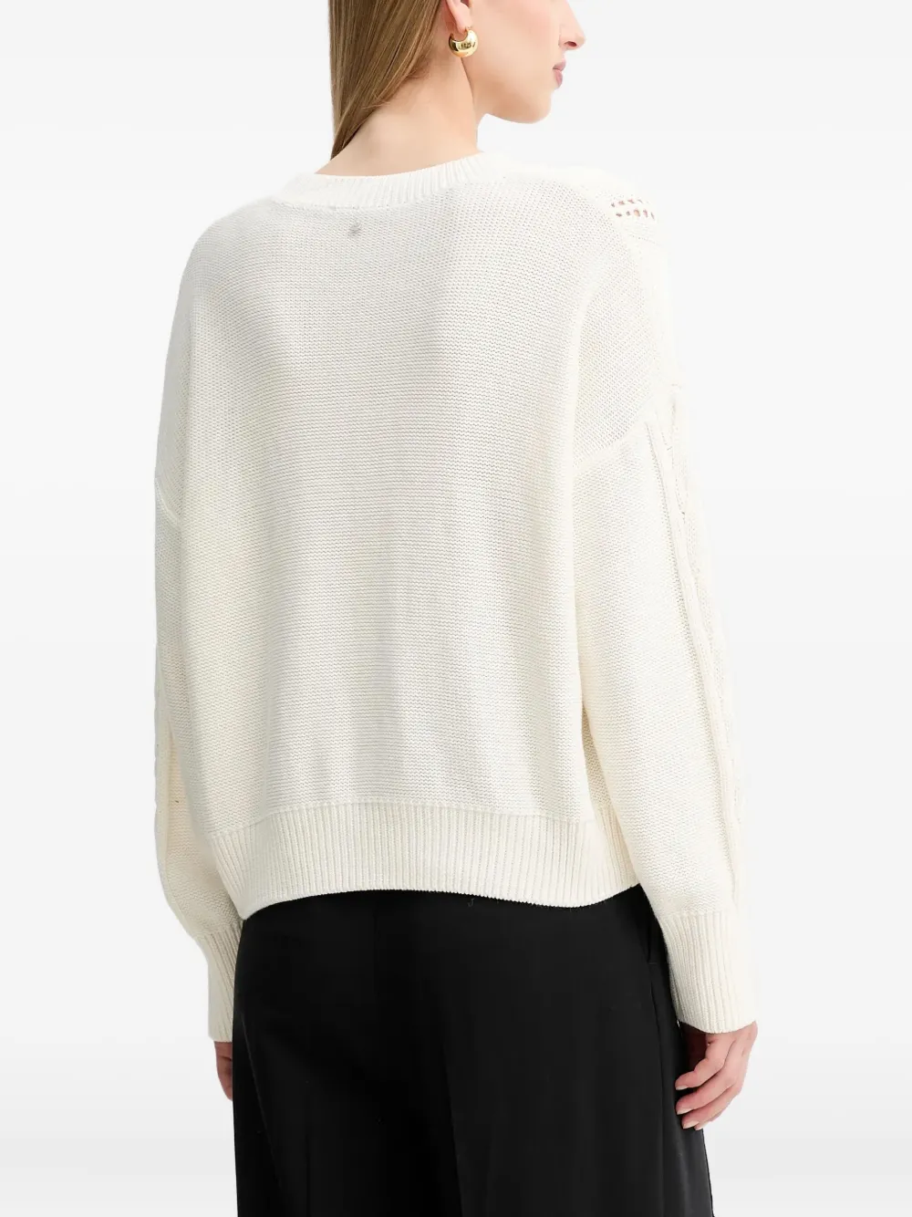 Hugo Boss Cable-knit Sweater In White