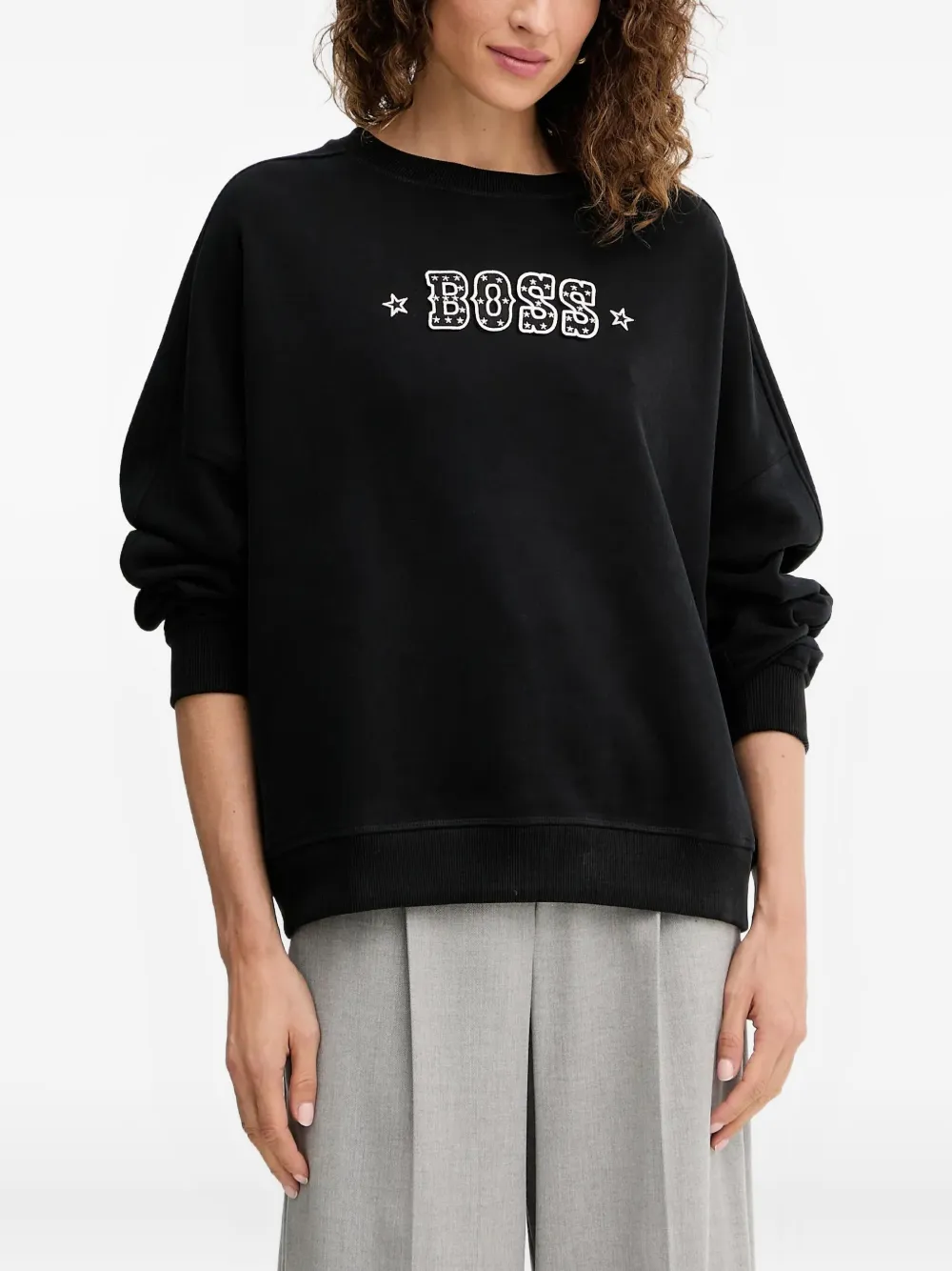 Hugo Boss Logo-detail Sweatshirt In Black