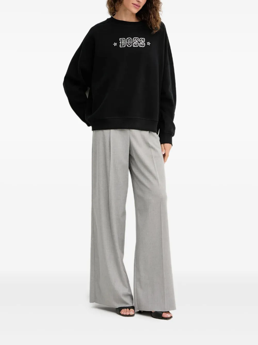 Hugo Boss Logo-detail Sweatshirt In Black