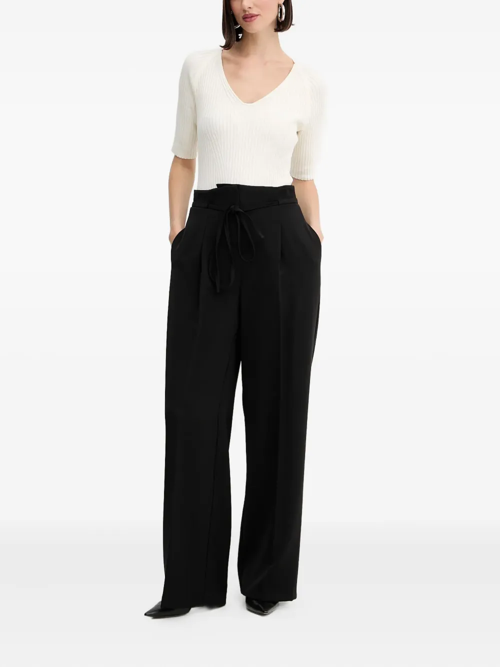 BOSS top de canalé con cuello en V | Playeras y jerséis | Image 2