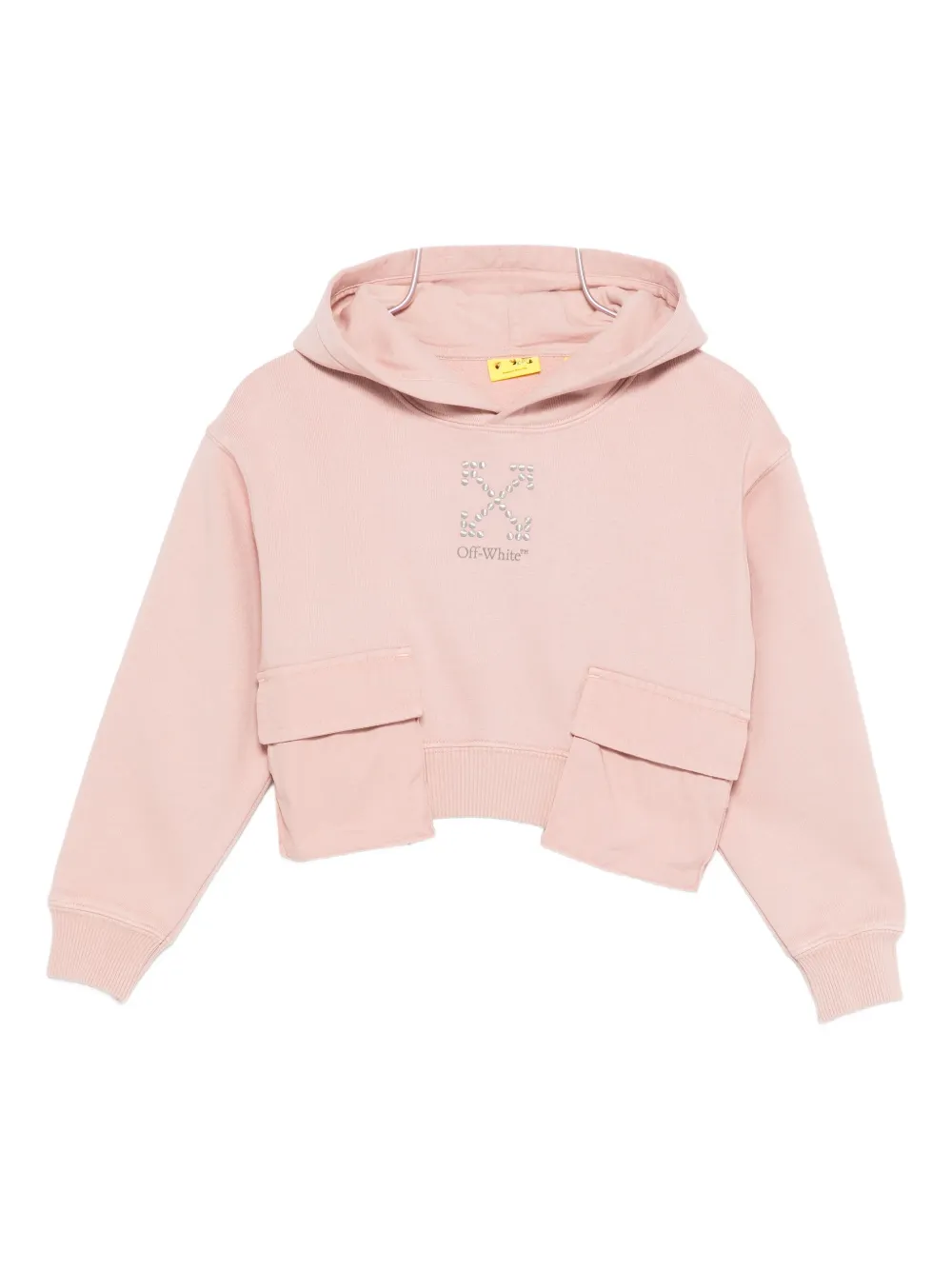 Off-white Logo-print Hoodie In Pink