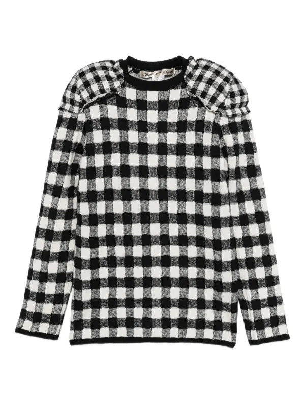 Comme Des Garçons ギンガムチェック トップ | ブラック | FARFETCH JP