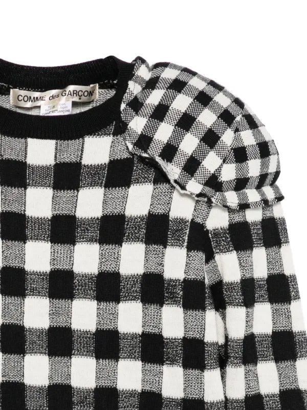 Comme Des Garçons ギンガムチェック トップ | ブラック | FARFETCH JP