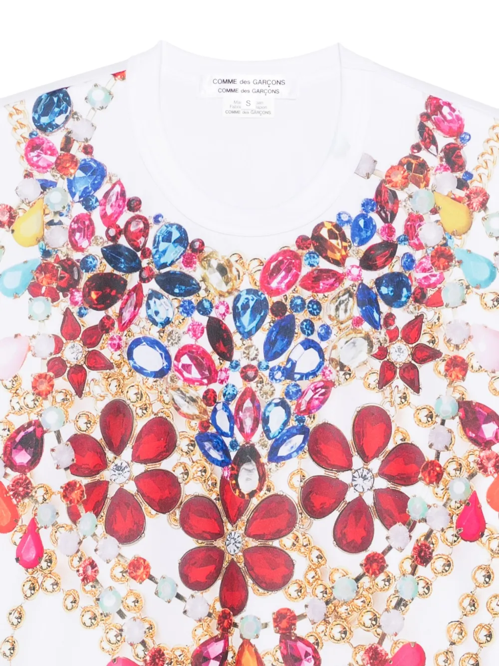 Comme Des Garçons T-shirt met sieraad-print Wit