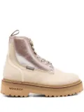 Woolrich metallic-panel lace-up boots - Neutrals