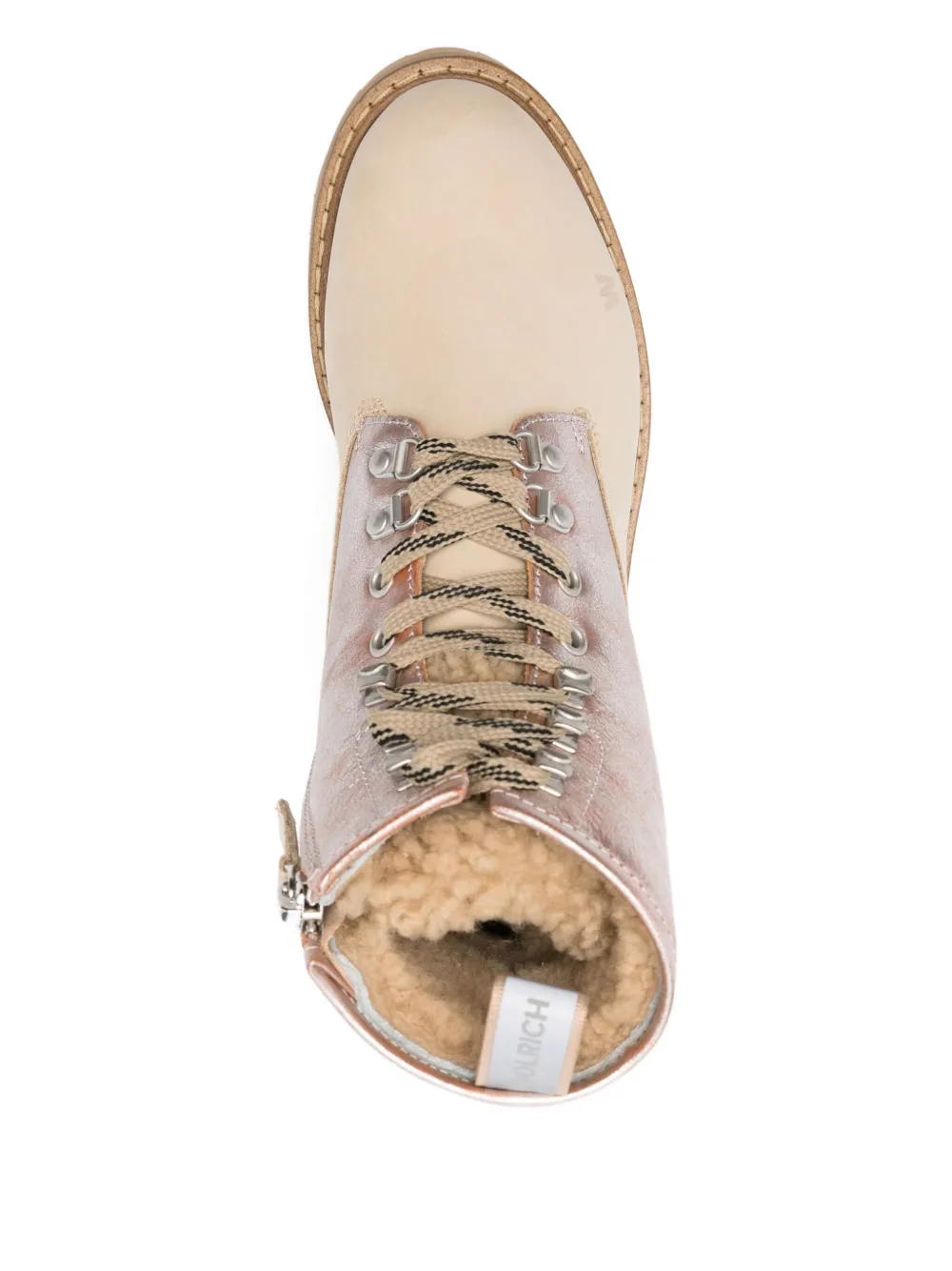 Woolrich metallic-panel lace-up boots Neutrals