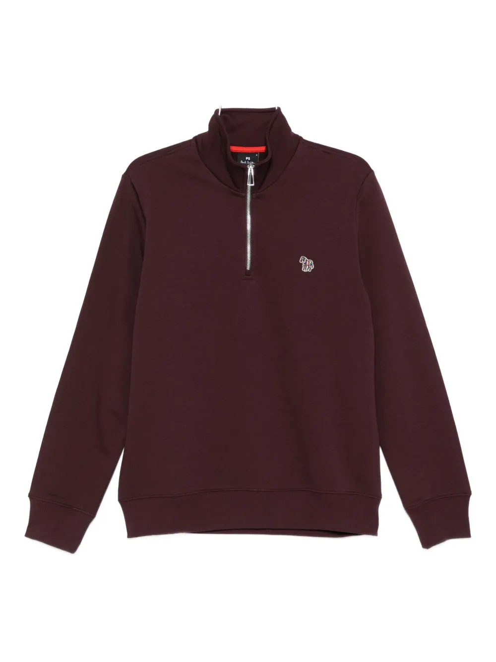 Paul Smith zip-neck zebra-logo sweater | Red | Image 1