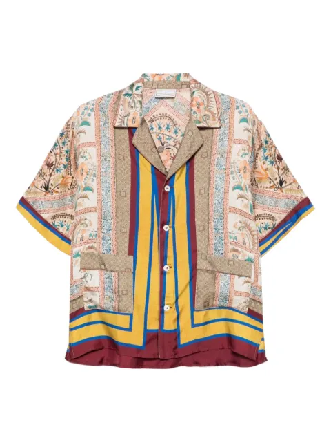 Pierre-Louis Mascia Camicia ALOE a fantasia con tasca
