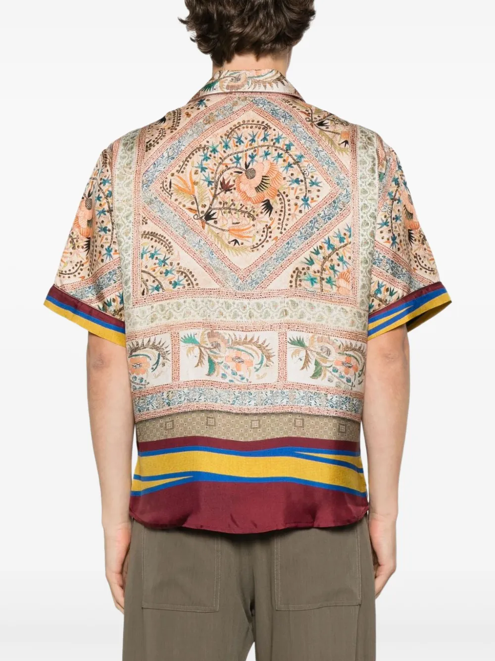 Pierre-Louis Mascia ALOE shirt met zak en patroon Beige