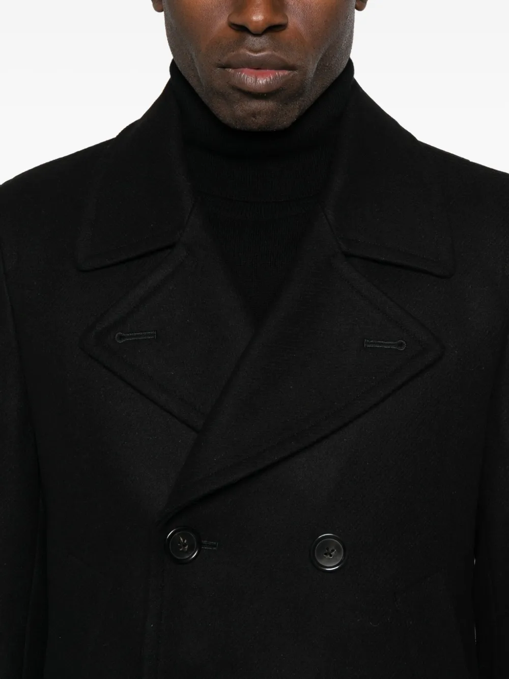 Paul Smith Double-breasted Peacoat In Black