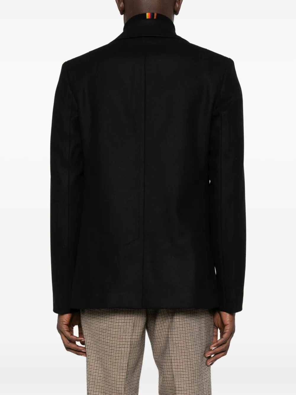 Paul Smith Double-breasted Peacoat In Black