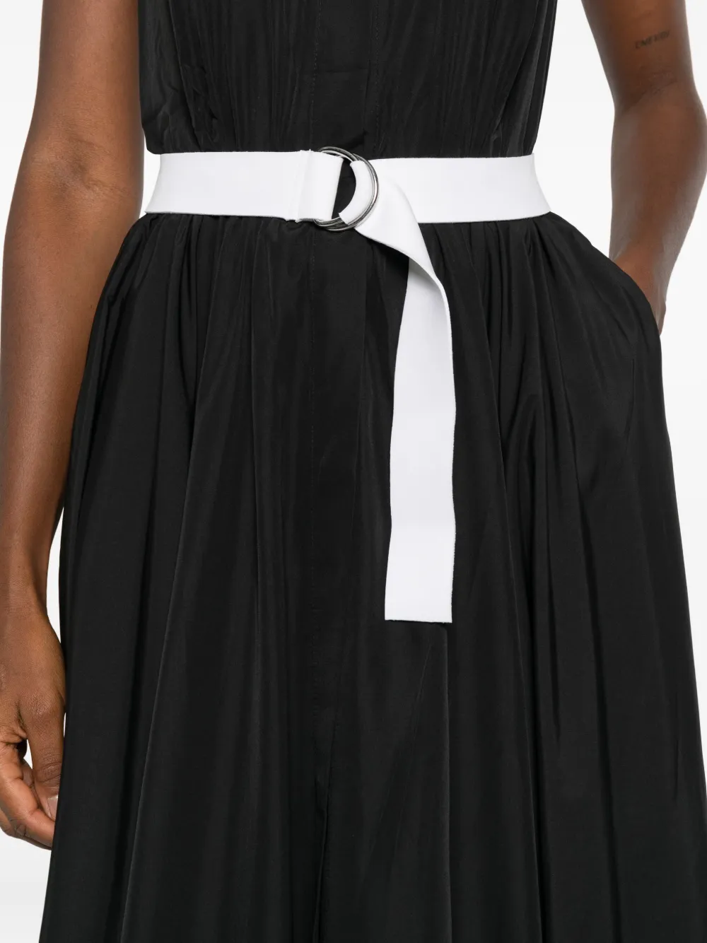 Norma Kamali Halterneck Belted Maxi Dress In Black