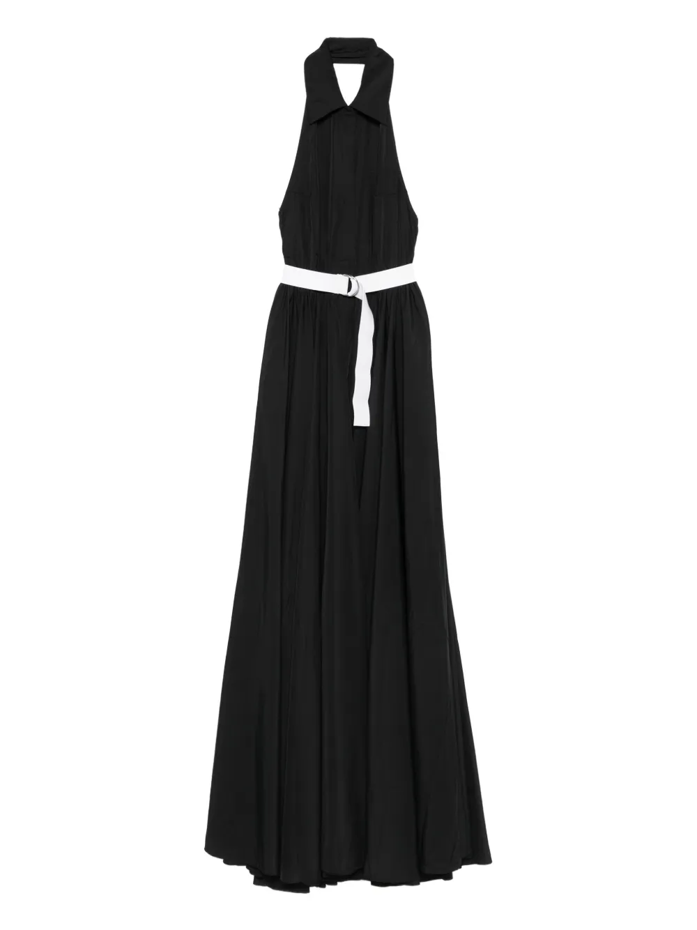 Norma Kamali Belted Maxi Dress In Black