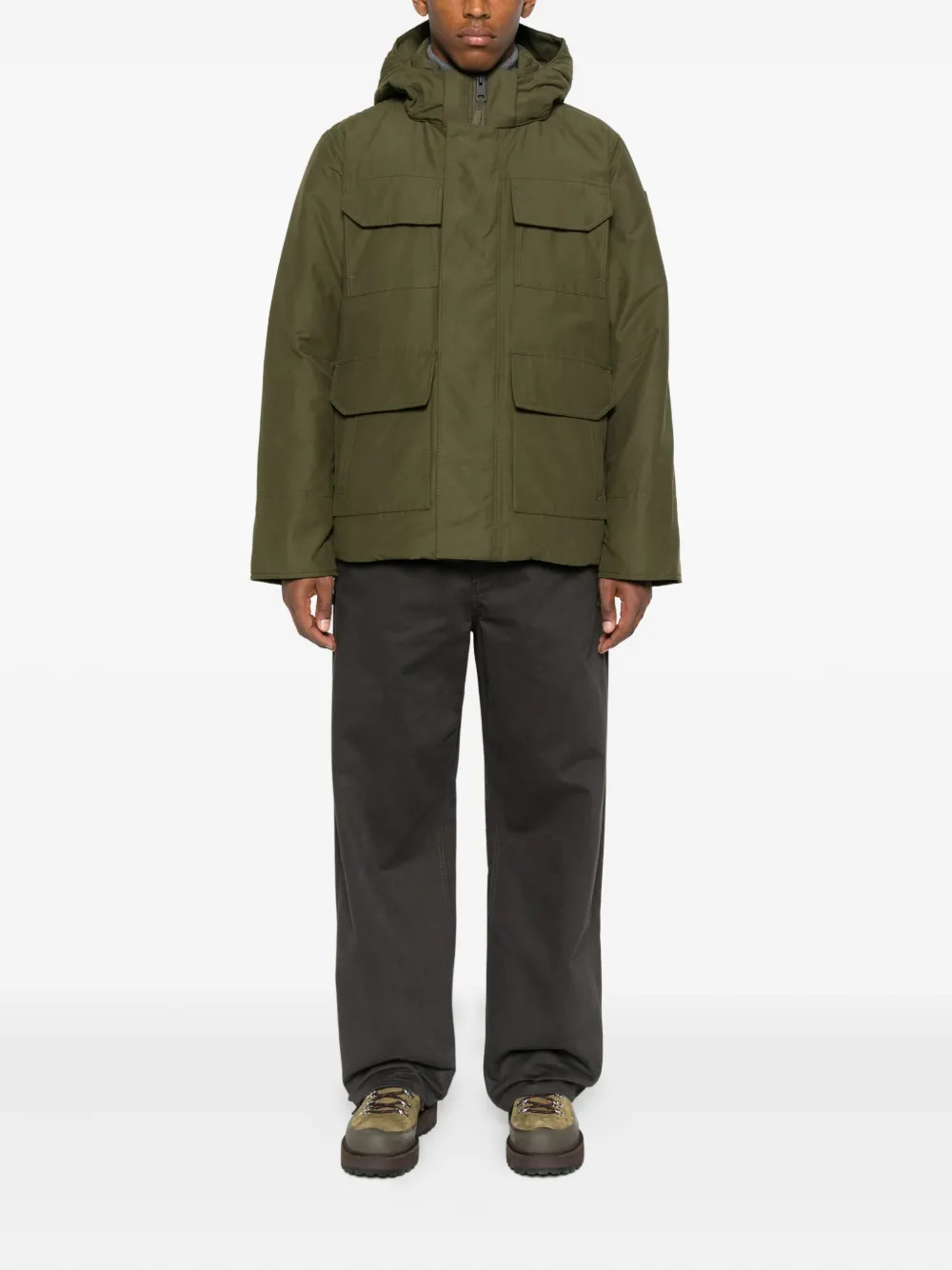 Canada Goose Army Green Cotton Blend Maitland Down Jacket In Green