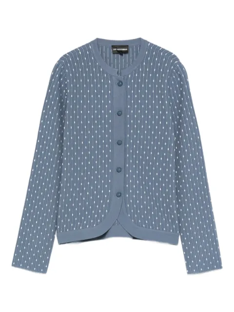 Emporio Armani dot-pattern ribbed cardigan