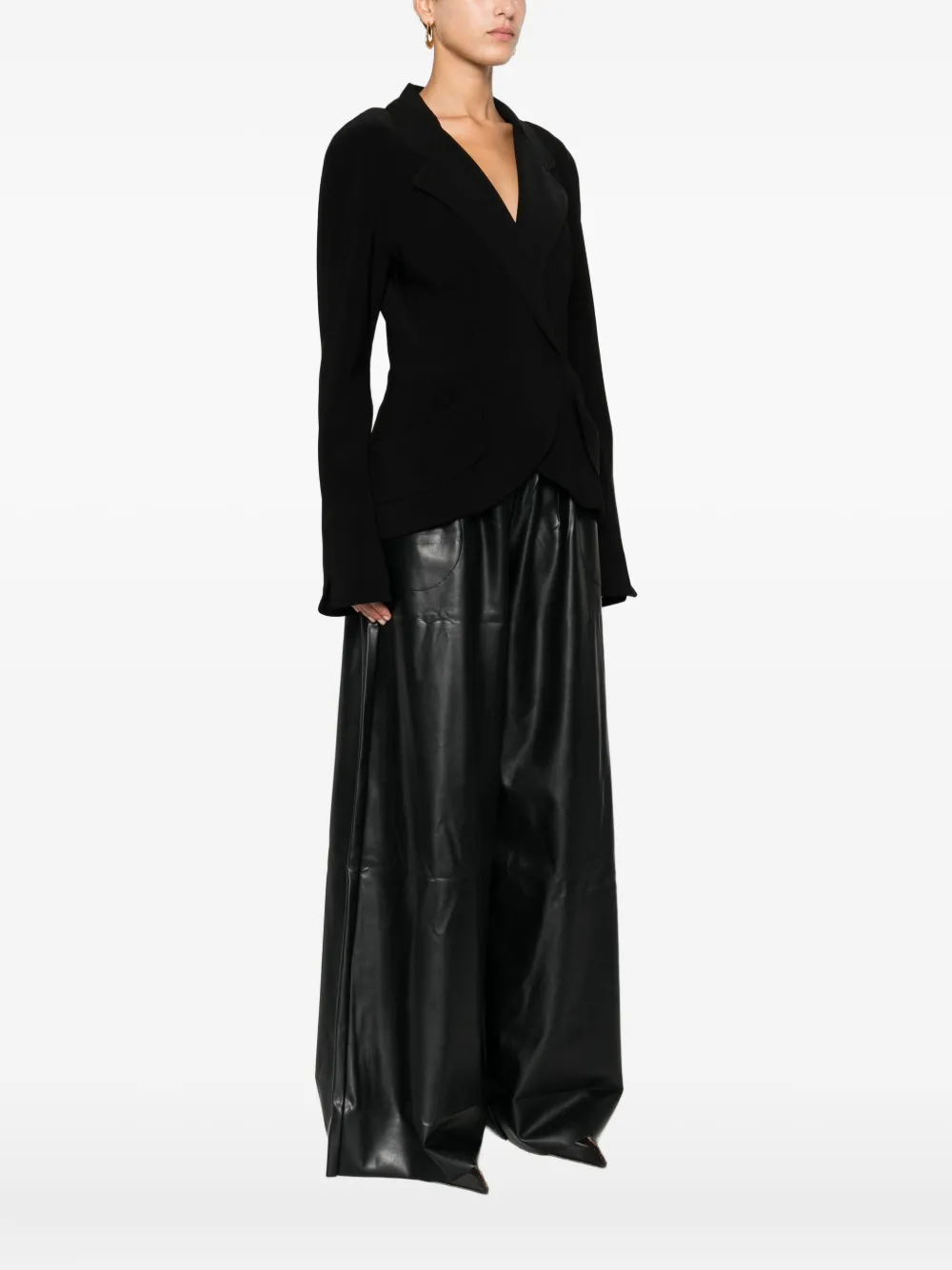 Norma Kamali Lapels Draped Jacket In Multi