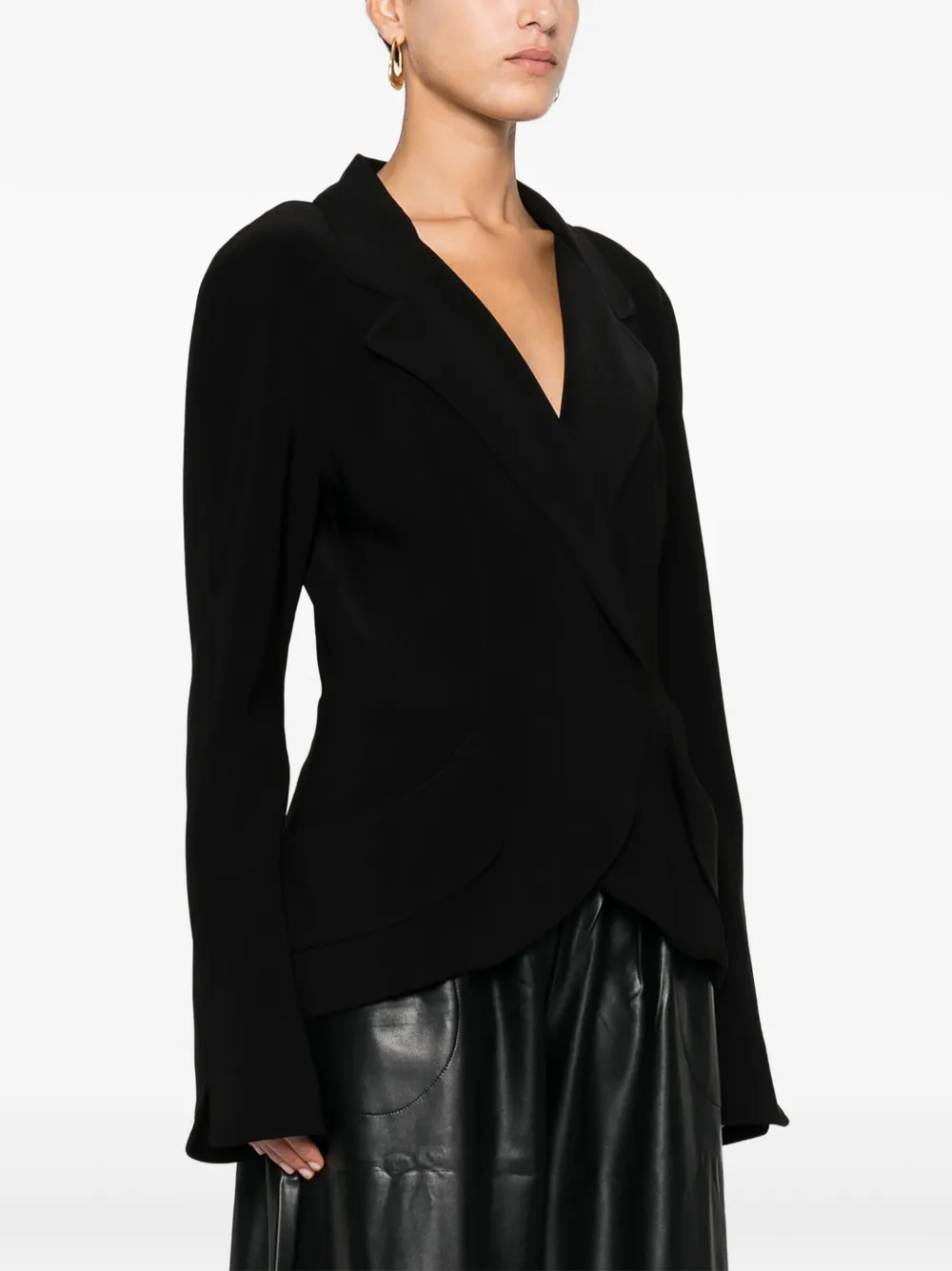Norma Kamali Gedrapeerd jack met revers Zwart