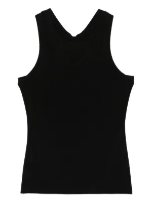 MM6 Maison Margiela strap-detail Tank Top | Black | FARFETCH