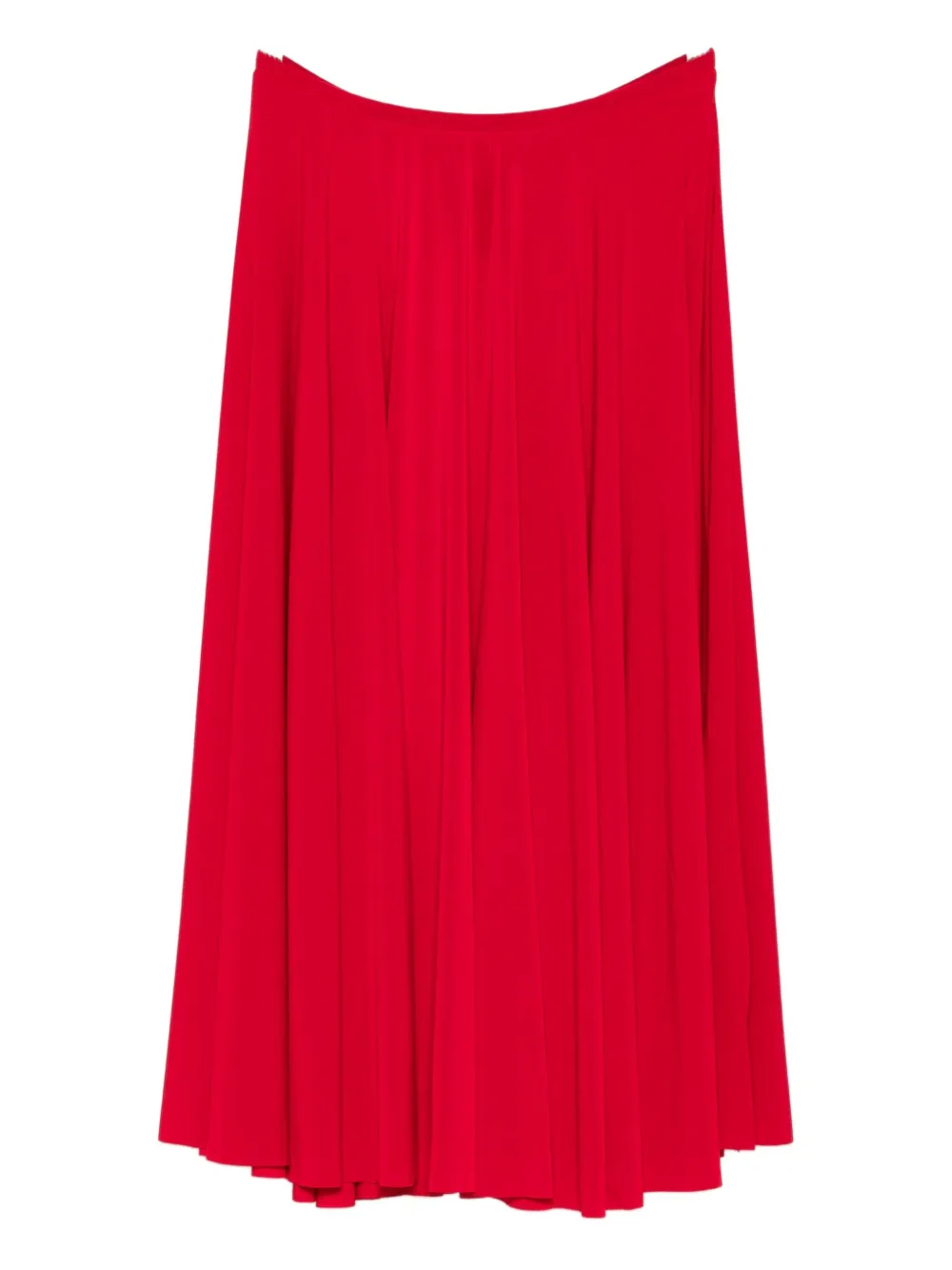 Norma Kamali Pleated Midi Skirt In Red