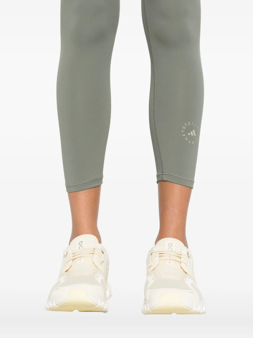Adidas By Stella Mccartney Circular-panelled Leggings In Gray