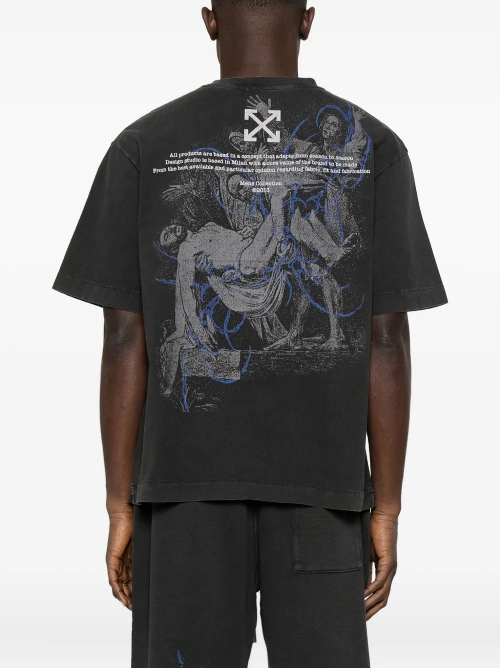 Off-White T-shirt met grafische print Zwart