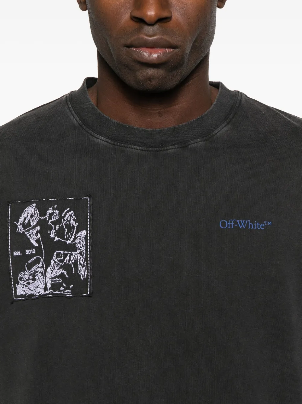 Off-White T-shirt met grafische print Zwart