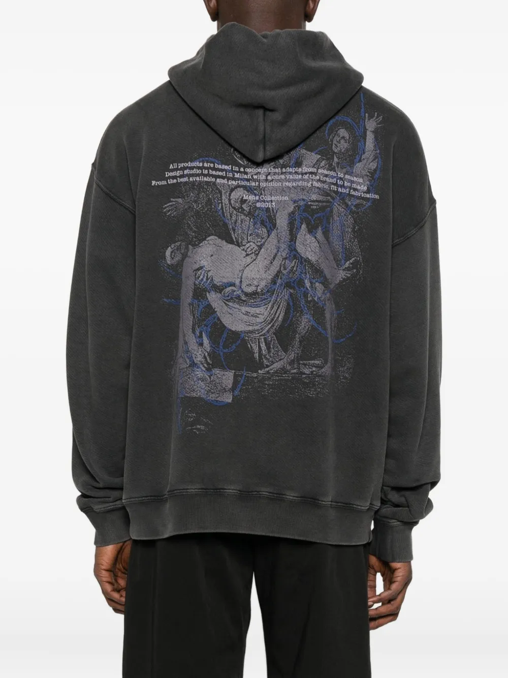 Off-white Off White Faded Painting Skate Cotton Hoodie In Black