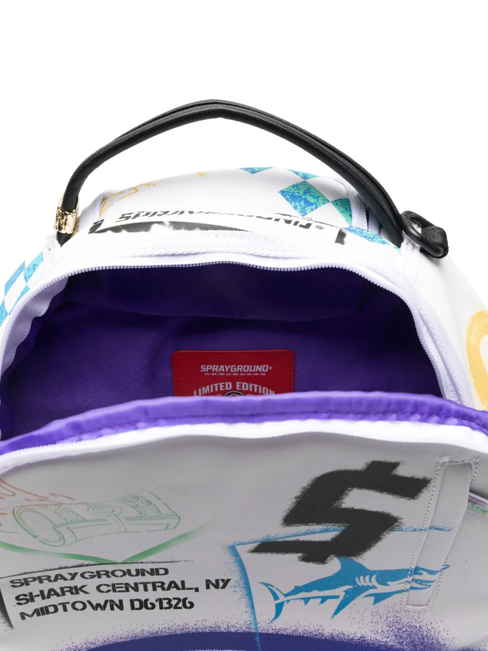 sprayground kid Rugzak met spray-effect Wit