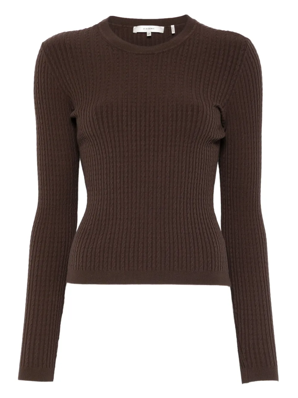 FRAME haut en maille côtelée | marron | Image 1