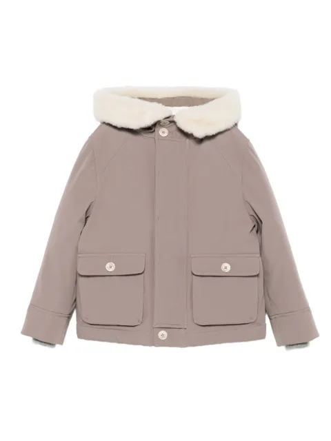 Brunello Cucinelli Kids hooded fleece-trimmed jacket