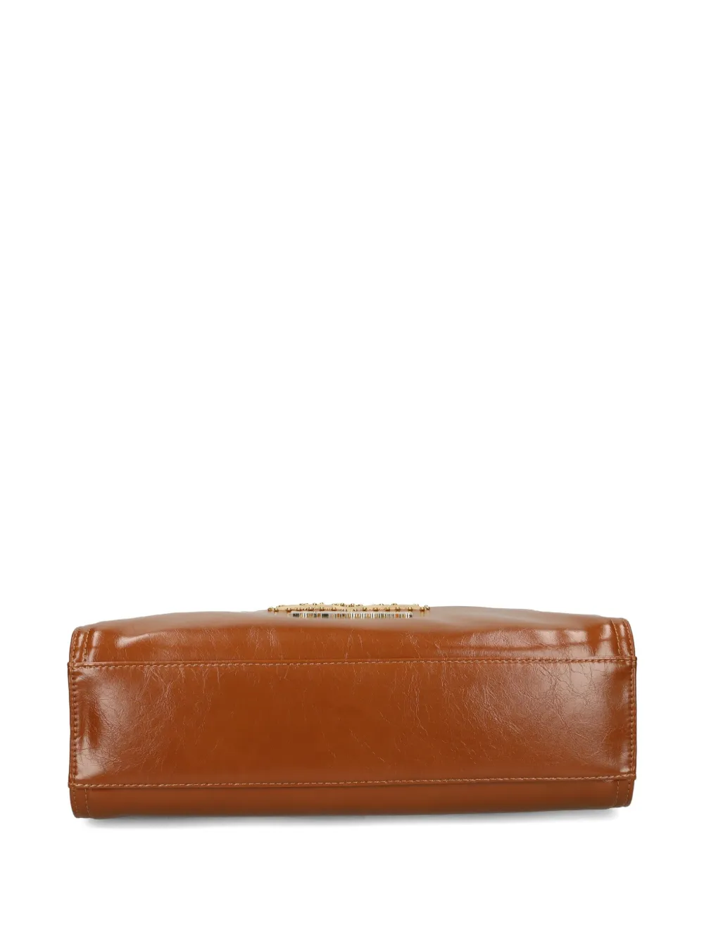 Love Moschino Schoudertas met logoplakkaat en studs - Bruin