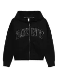 DKNY rhinestone-embellished zip-up hoodie - Black