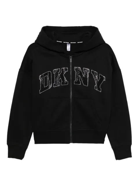 DKNY rhinestone-embellished zip-up hoodie