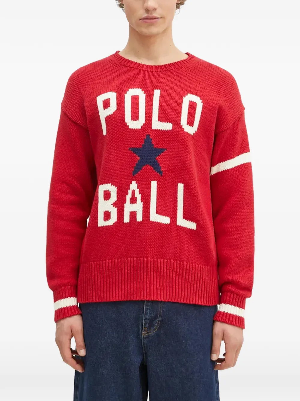 Polo Ralph Lauren intarsia-knit logo-print sweater - Rot