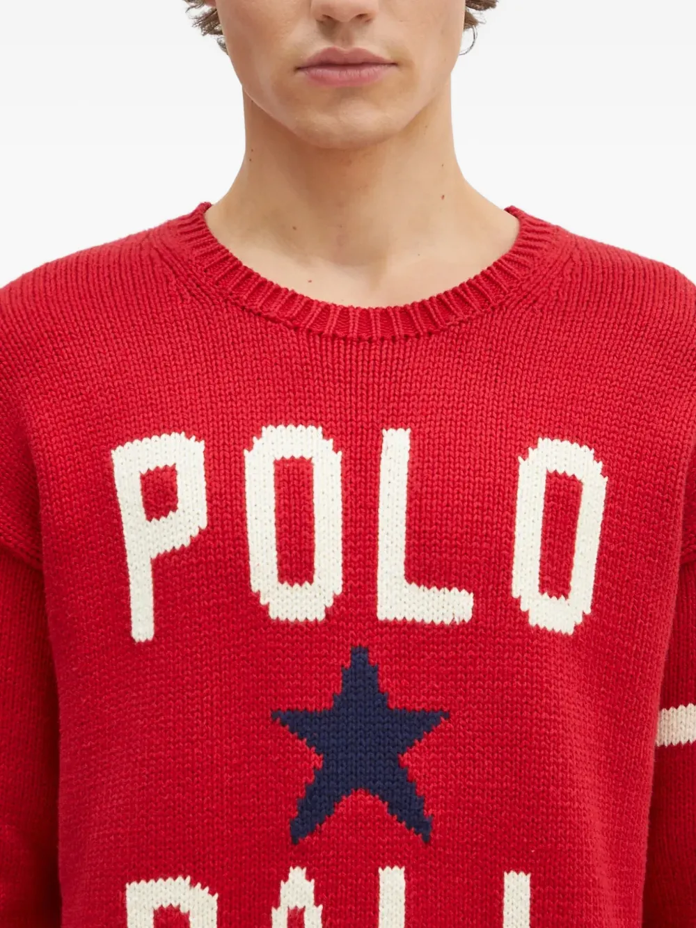 Polo Ralph Lauren Intarsia trui met logoprint Rood