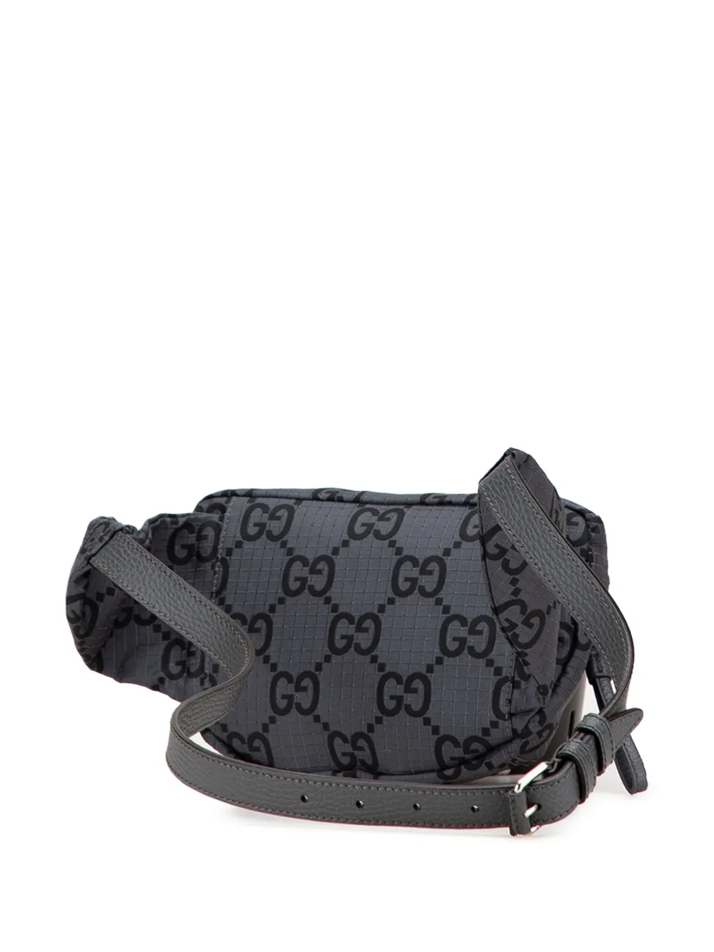 Pre-owned Gucci 2016-2025 Gg Nylon Ripstop Belt Bag In Gray