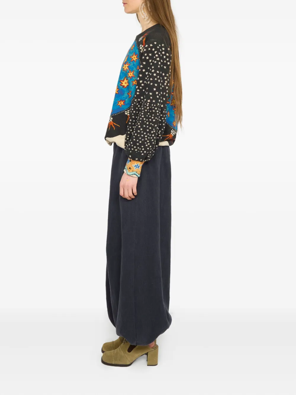 Anntian Celestial-print Pullover In Blue